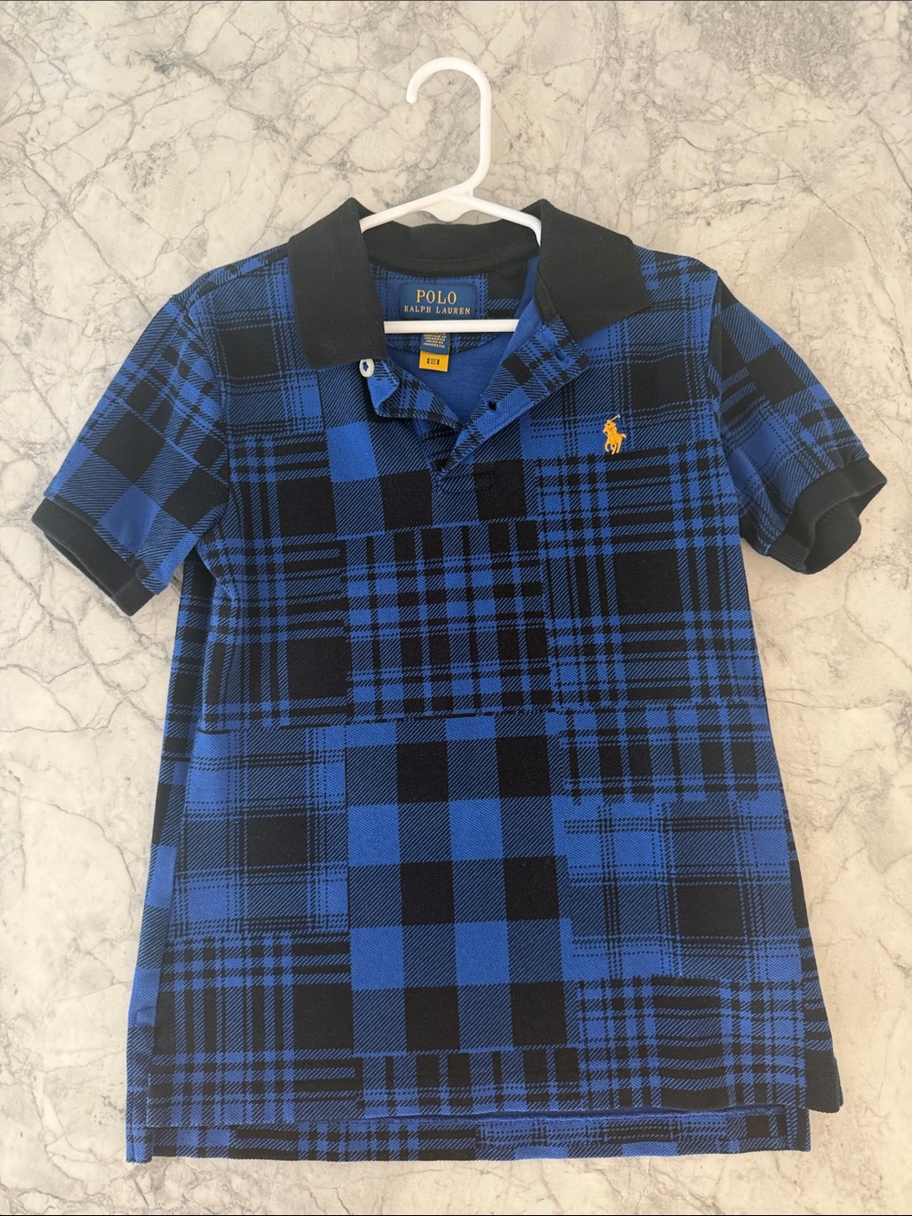Never worn!!! Kids Polo Ralph Lauren Patchwork Plaid Cotton Polo Shirt (size 6)